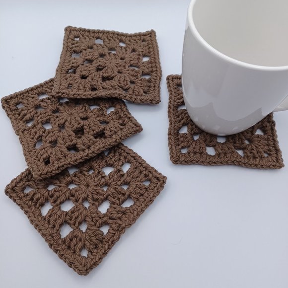 Handcrafted Cotton Coasters - Set of 4 - Picture 6 of 6